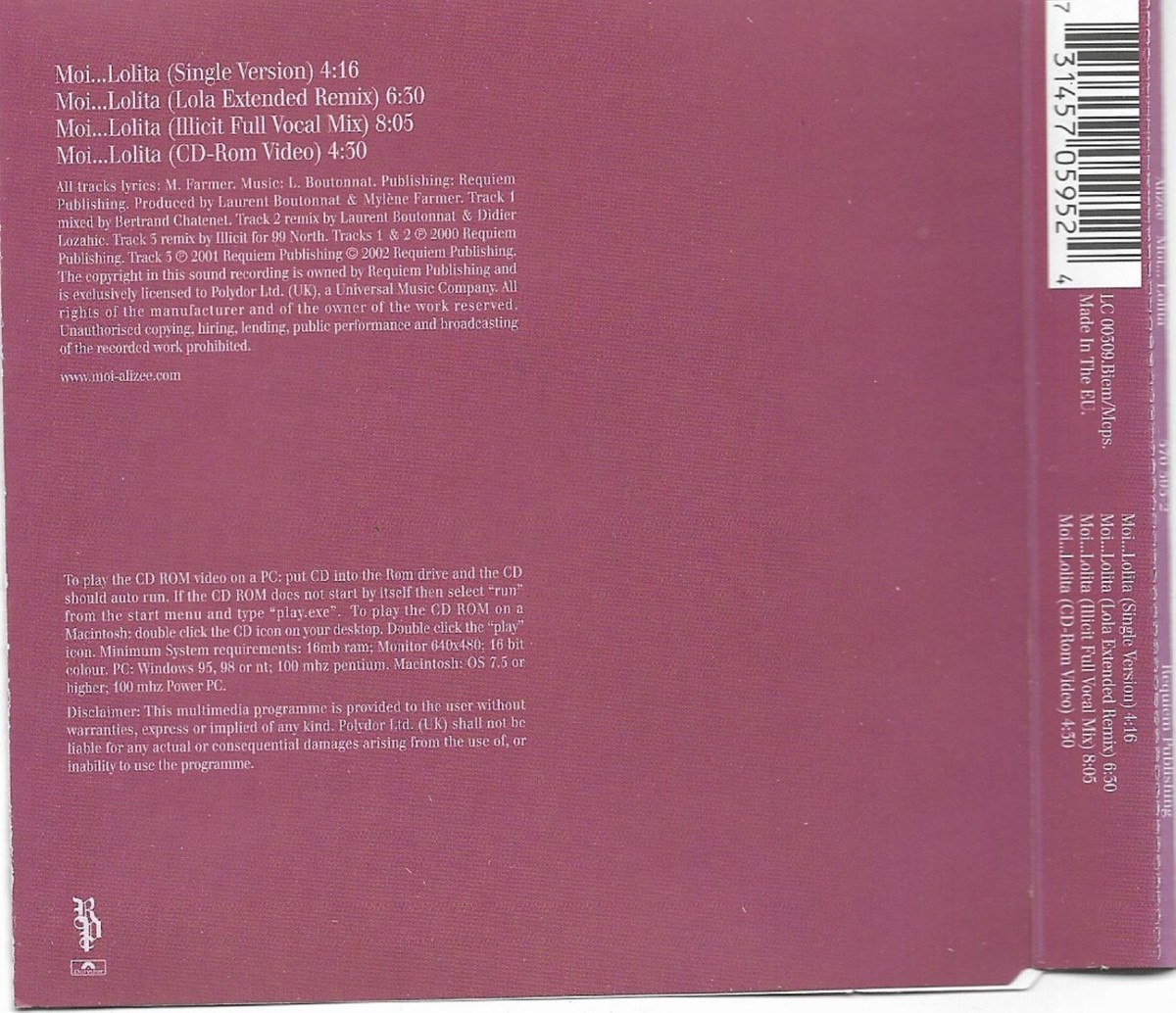 Moi Lolita by Alizée (CD, 2002) for sale online | eBay