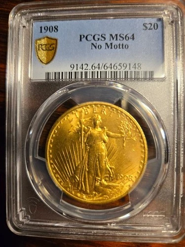1908 P Gold St. Gaudens $20 Double Eagle PCGS MS64