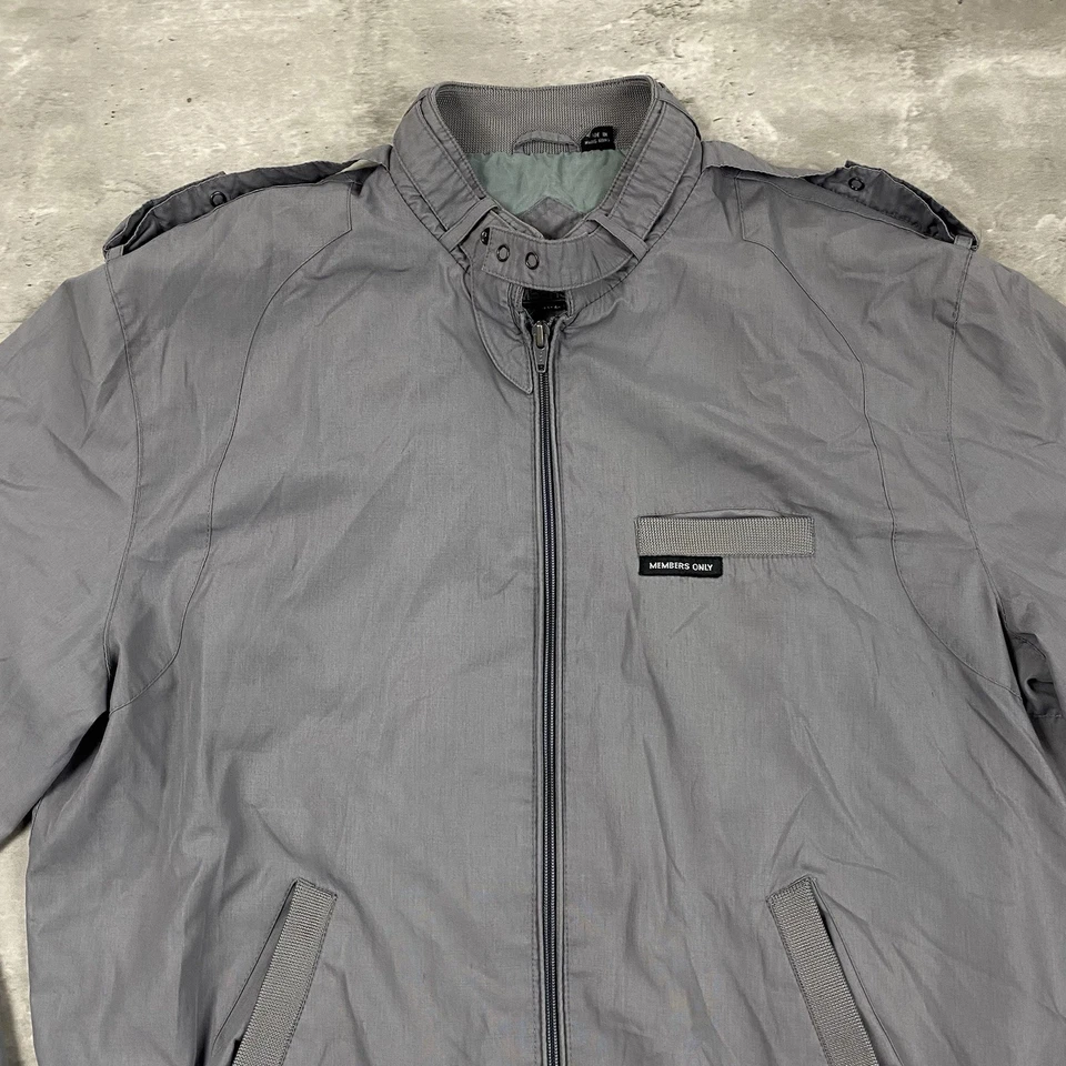 Chaqueta cortavientos vintage SOLO MIEMBROS 40 L 80 claro café racer bomber gris Foto 2 de 4