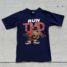 Vintage 1988 Tasmanian Devil Run DMC Spoof Rap Tee M 80s B Boy Hip Hop Stitch US