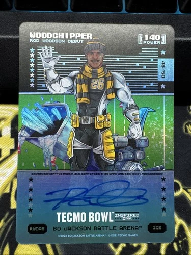 2026 Bo Jackson Battle Arena Tecmo Bowl Woodchipper /50 Ice Inspired Ink RWDA6