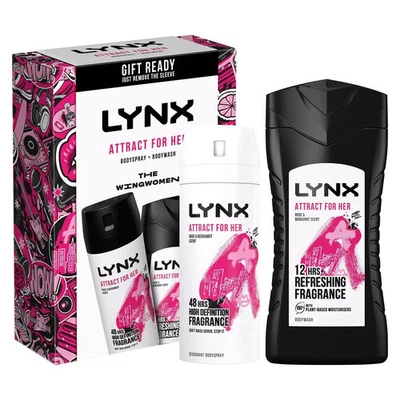 Lynx Attract For Her Gift Set The Wingwoman Body Spray & Shower Gel Duo