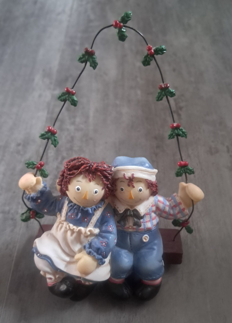 Kurt Adler Raggedy Ann & Andy on Swing Christmas Ornament 5