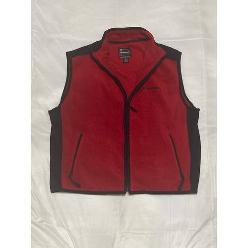 AE Performance American Eagle Mens XXL Fleece Vest Red Black Full Zip - Picture 2 of 9