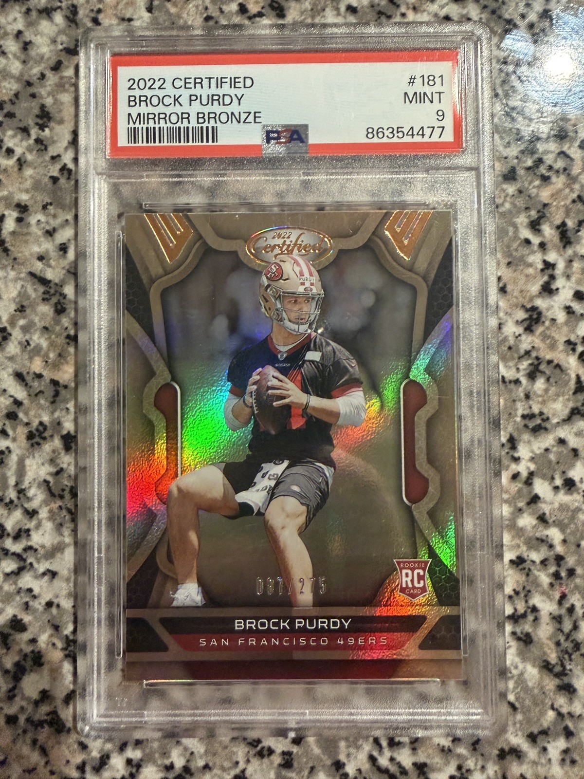 2022 Panini Certified #181 Brock Purdy RC  Bronze 087/275 SP Mint 49ers