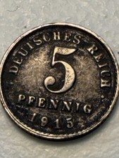 1915 Germany 5 pfennig Coin