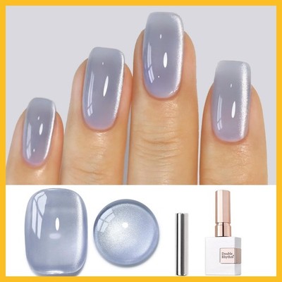 Double Rhythm 0.5 OZ Cat Eye Gel Polish with Magnet 15ML Holographic Glitter