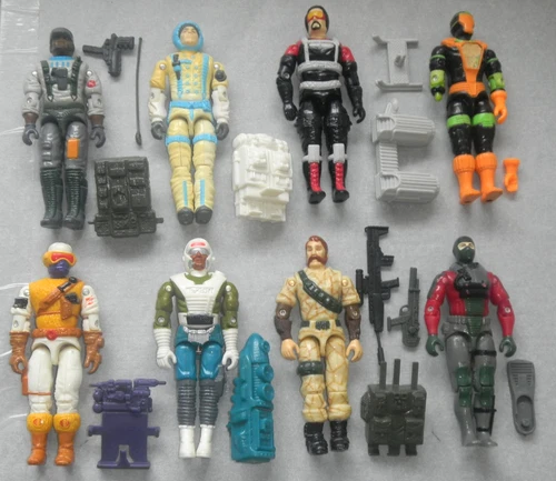 Vintage 1980s 1990s G.I. GI Joe Cobra Lot ARAH 3.75 Figures Accessories Weapons