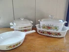 Vtg Pyrex Corning Ware Spice Of Life Casserole dishes cookware Set Of 8 (3 Lids)