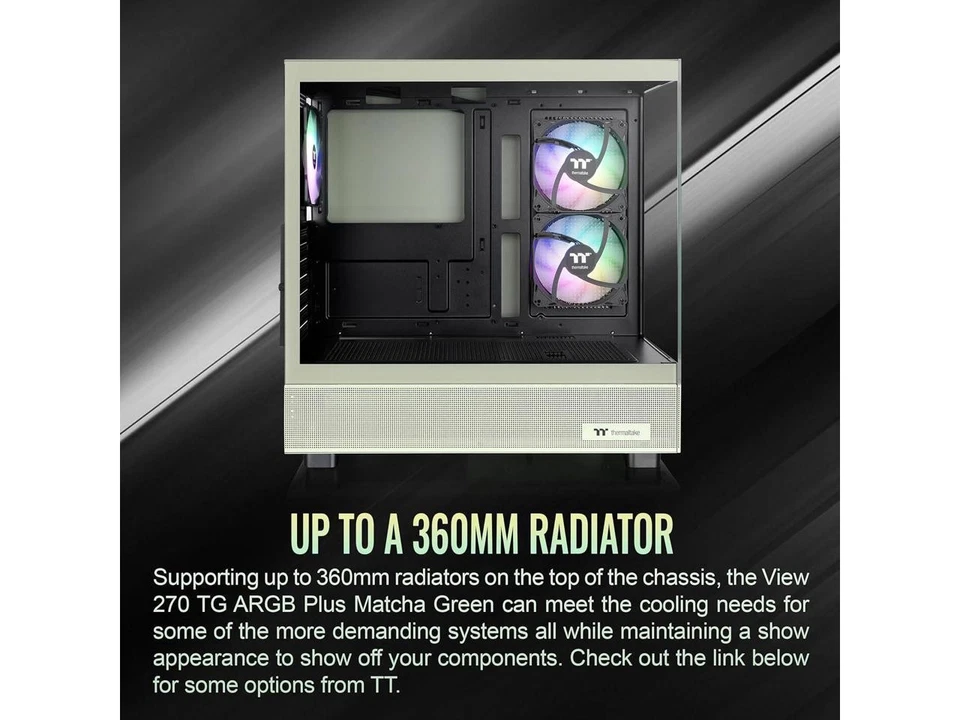 Thermaltake View 270 Plus TG ARGB ATX Mid-Tower Gaming Computer Case Matcha - Image 4 of 4