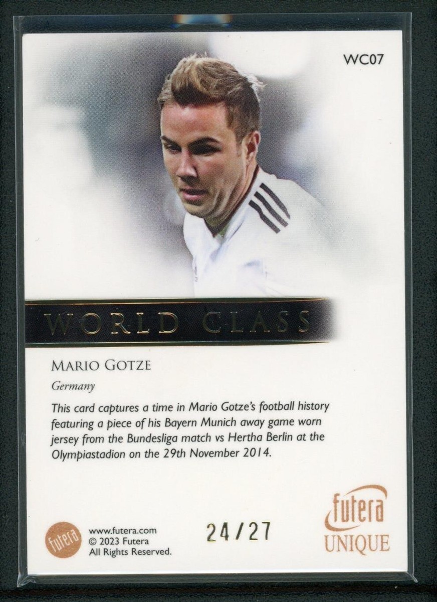 2023 MARIO GOTZE 24/27 JERSEY FUTERA UNIQUE WORLD CLASS GAME