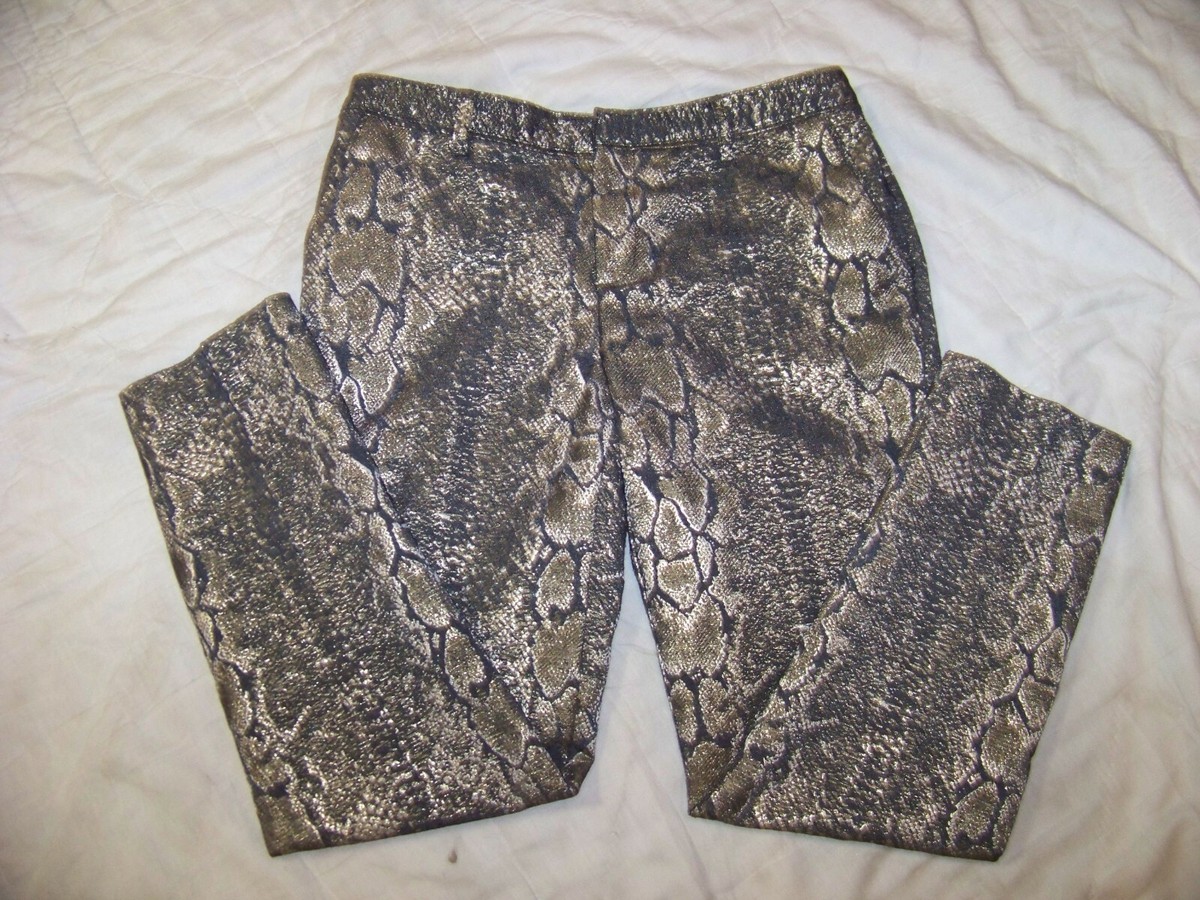 Women's Worthington Metallic Snakeskin Print Pants -4 | eBay