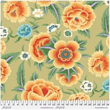 Free Spirit Kaffe Fassett Embroidered Shawl Beige Cotton Fabric By The Yard