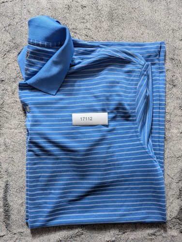 Nike Golf Short Sleeve Polo Shirt Men's Size XXL Blue Striped - Picture 13 of 13