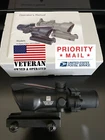 4x32 Fiber Optic Scope Chevron Reticle RED Weapon Sight ACOG Clone + 2 gifts