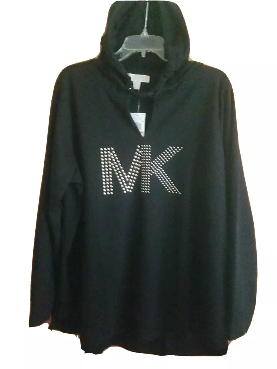 Michael Kors Plus SZ Women s Gold Stud MK Logo Hoodie Pullover