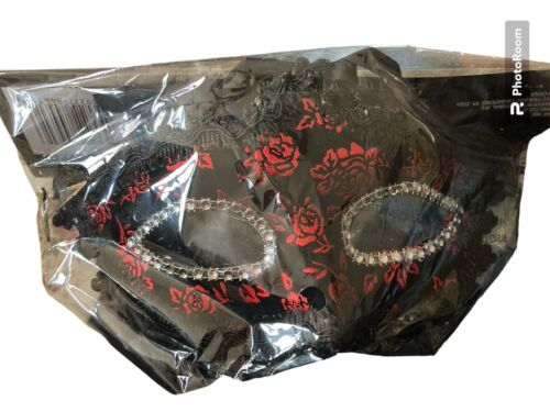 New with Tag - Masquerade Party Mask  ( Color : Black & Red) - Picture 1 of 2