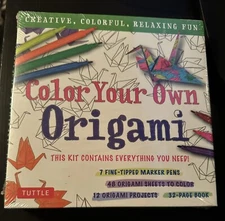 Color Your Own Origami Kit : Creative, Colorful, Relaxing Fun: 7 Fine-Tipped...