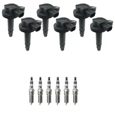Hitachi 6 Ignition Coil 6 NGK Ruthenium Spark Plugs Kit For Taurus 3.5 V6