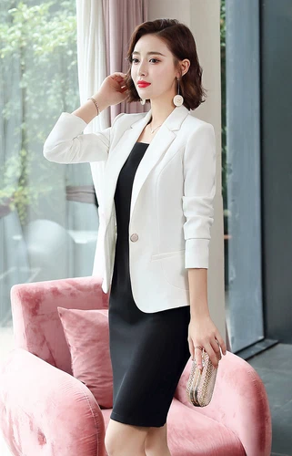 Women Casual Office Wear Suit Business Uniform Blazer Dress Work 2 Piece Sets - Picture 17 of 54
