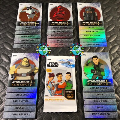 2019 TOPPS STAR WARS RESISTANCE HOLOGRAPHIC CHARACTER FOIL CARD SET/25 +WRAPPER