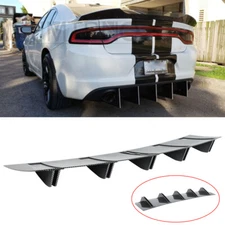 For Dodge Charger RT SRT SXT Carbon Rear Diffuser Fin Bumper Splitter Lower Lip
