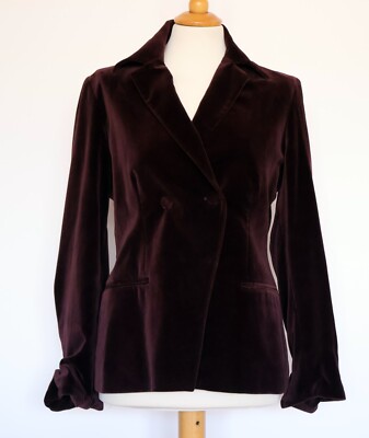 Romeo Gigli For Zamasport Vintage Velvet Burgundy Blazer Jacket