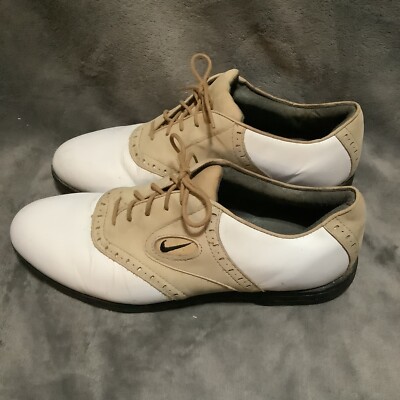 Nike White and Tan Golf Shoes Nike Air Mens Golf Shoes White Tan Oxford 183055 101 Size  main image 4