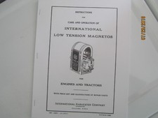 International Harvester Low Tension Magneto operation/care/ parts Manual