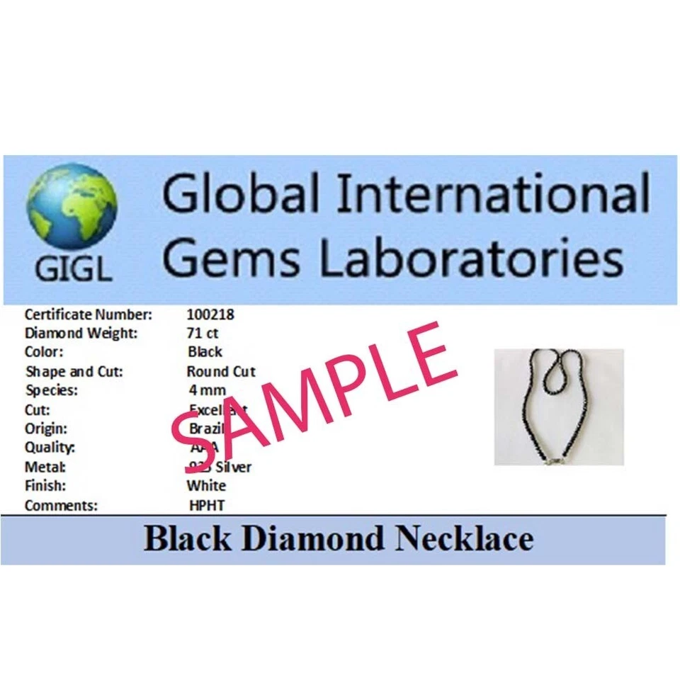 Collar de cuentas de diamantes negros facetados naturales de 5 mm longitud 20 Foto 3 de 4