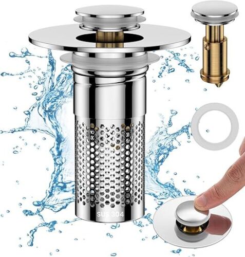 Bathroom Sink Drain Strainer,Pop Up Sink Drain Filter with Removable Stainless. - Picture 7 of 7