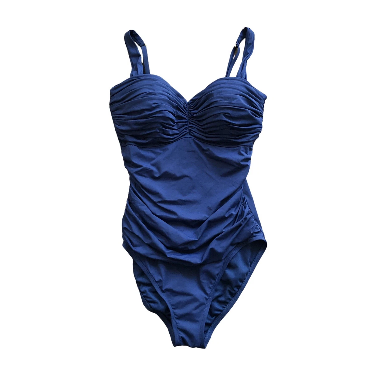 La Blanca by Rod Beattie Womens Blue Sliming One Piece Swimsuit Size 10