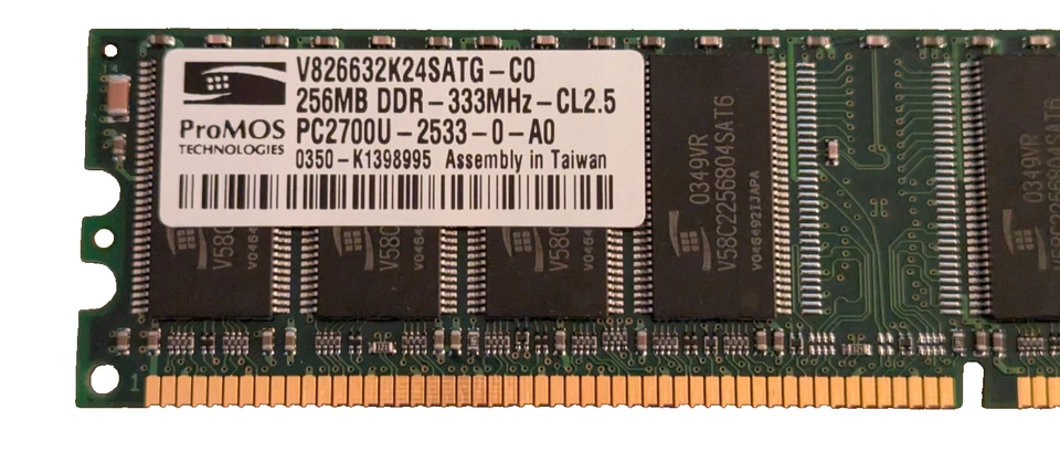 Lot of 4× 256MB DDR PC2700 RAM (1GB Total) – Samsung ProMOS Micron Infineon - Image 3 of 4
