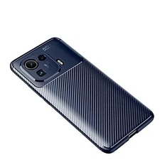 Case Compatible with Xiaomi Mi 11T/11T Pro (2021), Carbon Fiber Carbon Blue