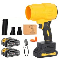 Cordless Blower Electric Handheld Turbo Blower Jet Fan w/ 2x Batteries Charger