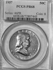 1957 50C (Proof) Franklin Half Dollar PCGS PR 68  SPARKLING SILVER