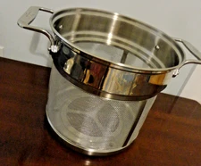 ALL CLAD STAINLESS STEEL VEGETABLE PASTA STRAINER POT INSERT STEAMER 8.75"HX9.75