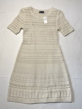 NWT Gap Women's Ivory Crochet Short Sleeve Dress XXS