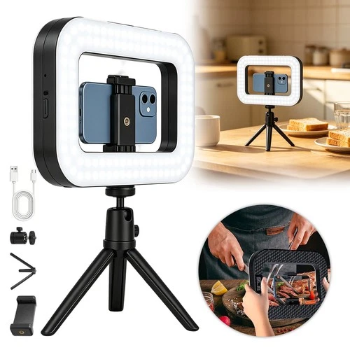 LED Ring Light with Stand, Dimmable, Black, photo 2