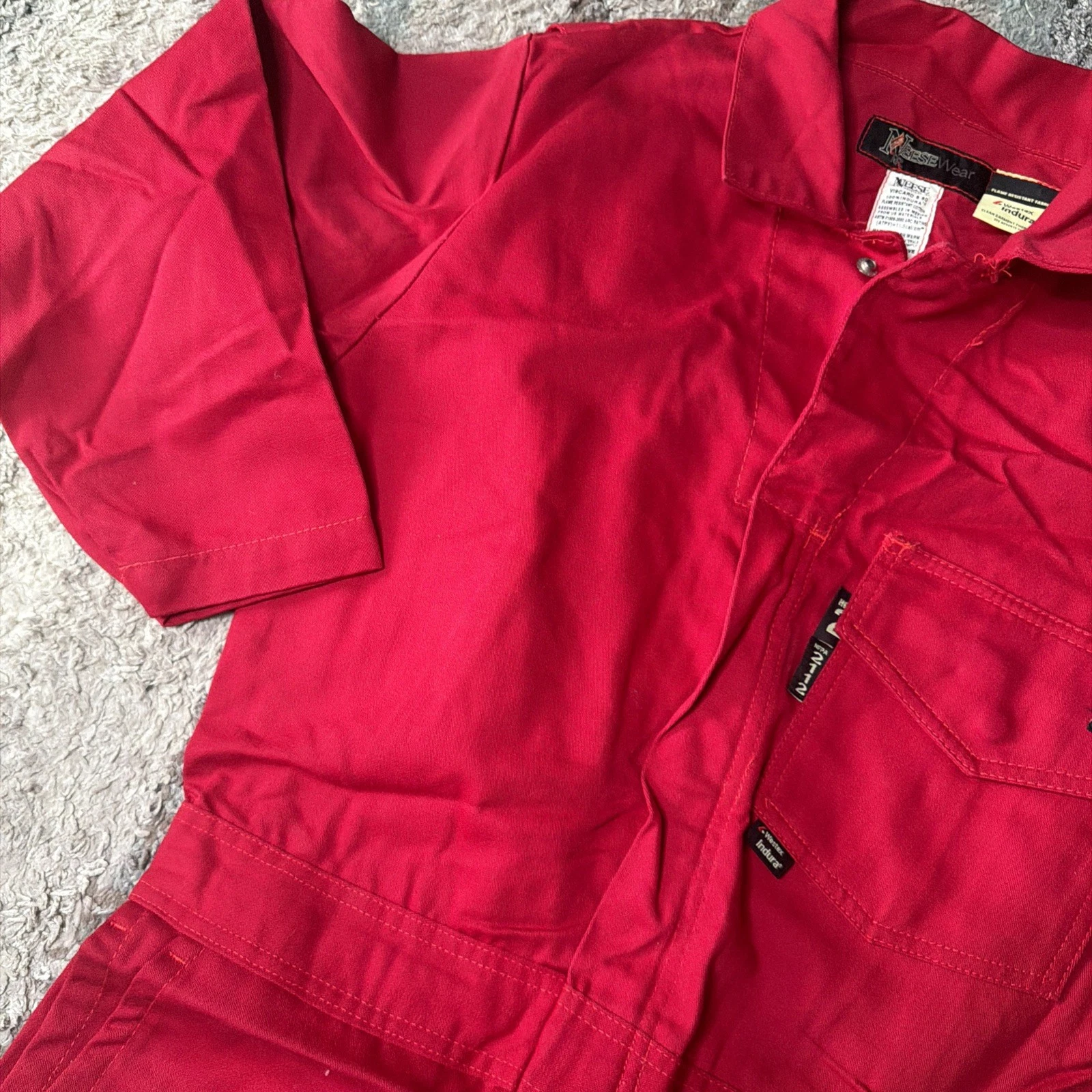 Neese Indura Westex Wear HRC2 FR Shirt Size Medium 38/40 Red Coveralls image 12