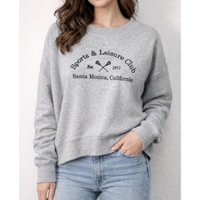 Abercrombie Fitch Cozy Gray Sports Leisure Club Crewneck Sweatshirt XL