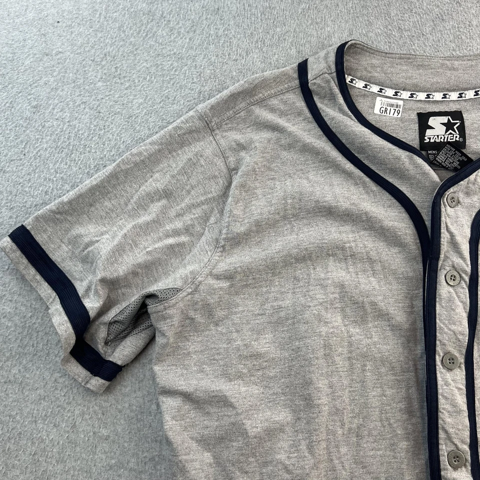 Vintage Starter Athletics Baseball Jersey Shirt Mens XL Gray Baseball Button Up - Image 4 of 4