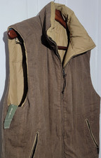 $88 NWT Eddie Bauer Mens Reversible Goose Down Puffer Vest M Striped Cotton