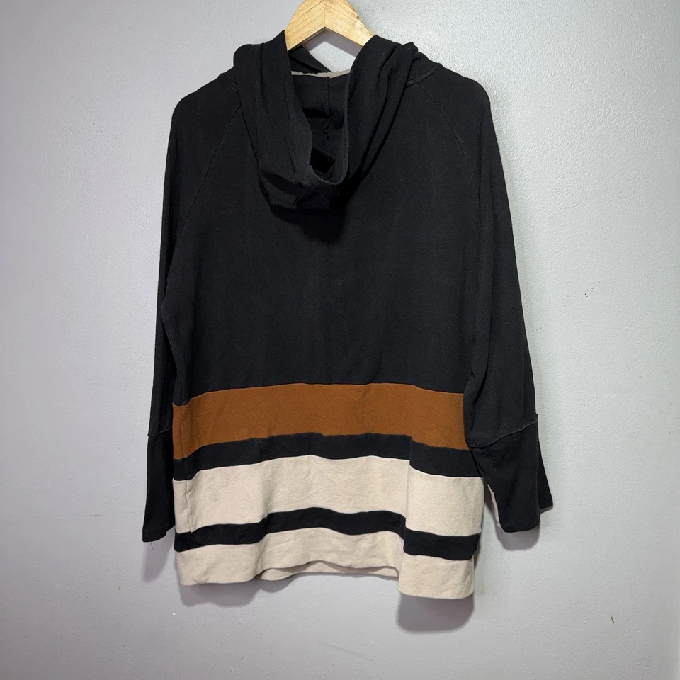 Ampersand Avenue Triple Stretch Hoodie XXXL Black Tan Rust Colorblock Pullover - Image 2 of 4