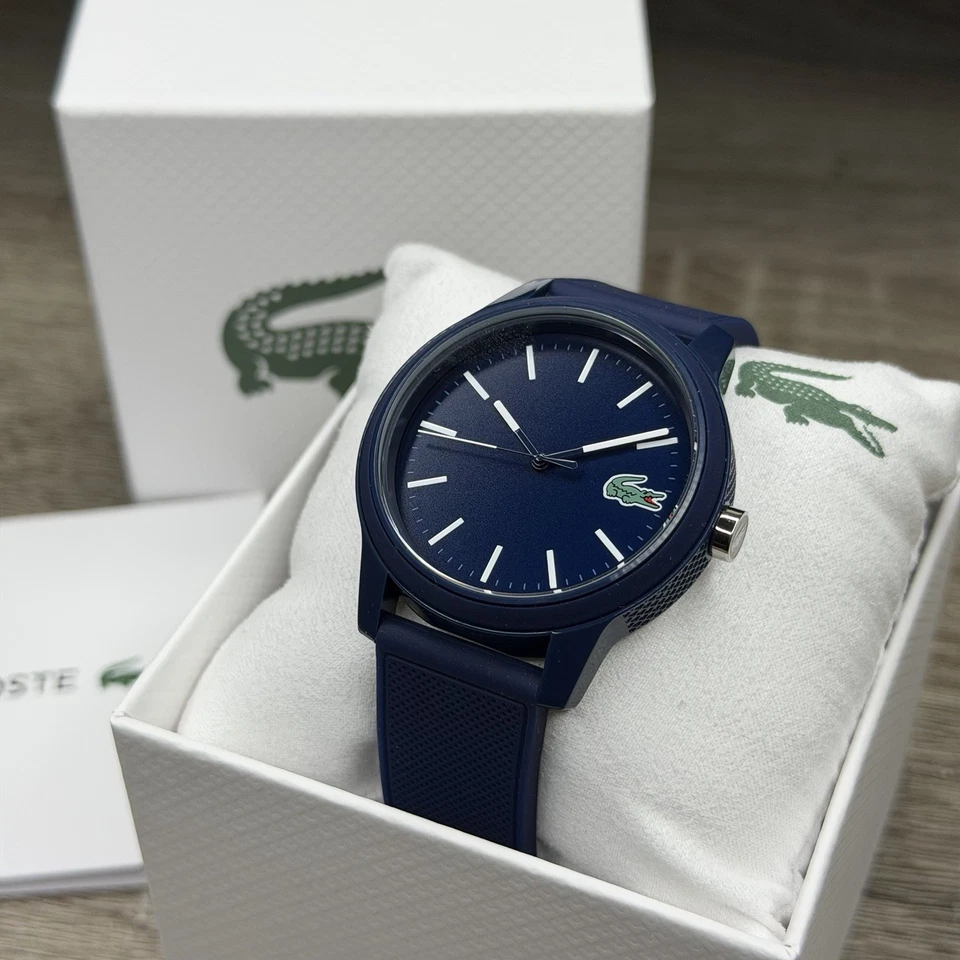 NEW✅ Lacoste 12.12 Sports Blue Silicone Strap Men Watch 42mm 2070008 - image 3 of 4