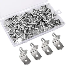 50 Pcs Shelf Pegs Pins，1/4 Inch Upgraded Diameter L-Shaped Perforated Nickel 