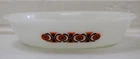 Vintage Australia Pyrex Agee Milk Glass Orange Firestone Oval Pie Dish