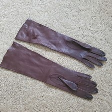 Vintage Aris Of Paris France Real Kid Leather Soft Opera Gloves Brown Sz 6.5