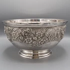 S Kirk & Son Repousse Sterling Silver Punch Bowl Centerpiece 230F - 13 3/4"