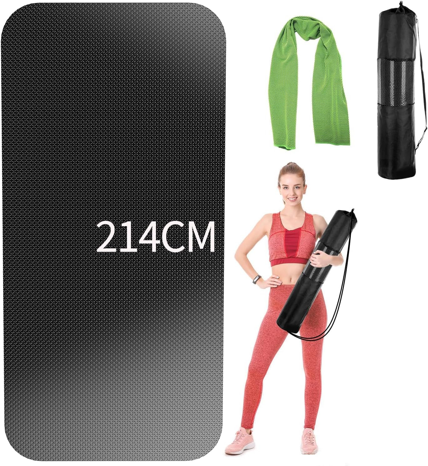Grand tapis de yoga XL 214x81x0.6cm écologique et antidérapant violet